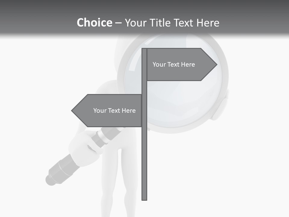 A Person Holding A Magnifying Glass Over His Head PowerPoint Template