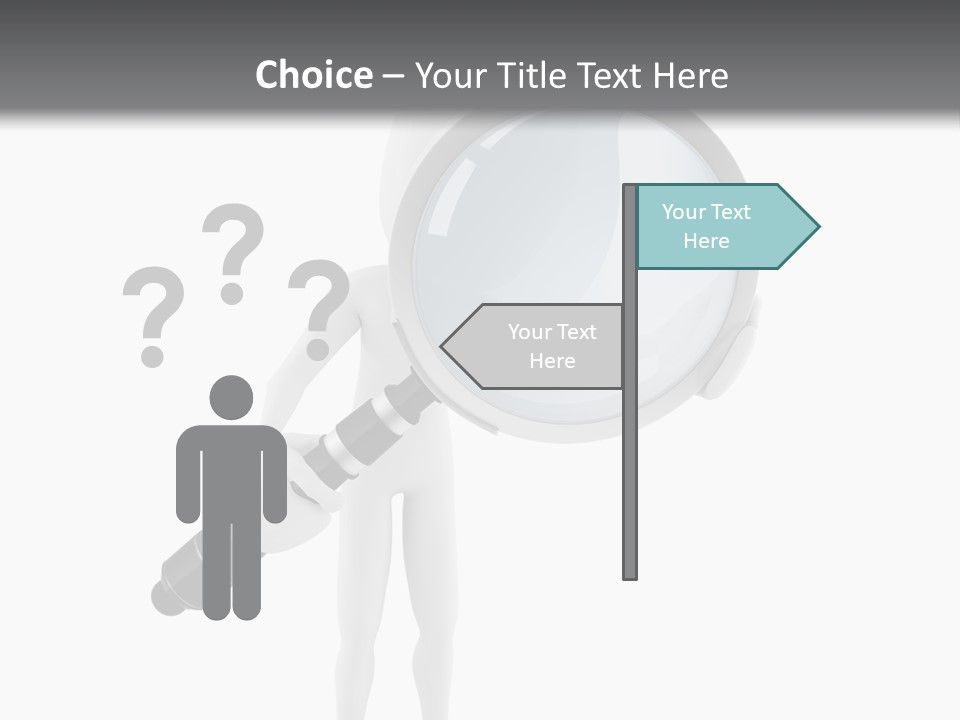 A Person Holding A Magnifying Glass Over His Head PowerPoint Template