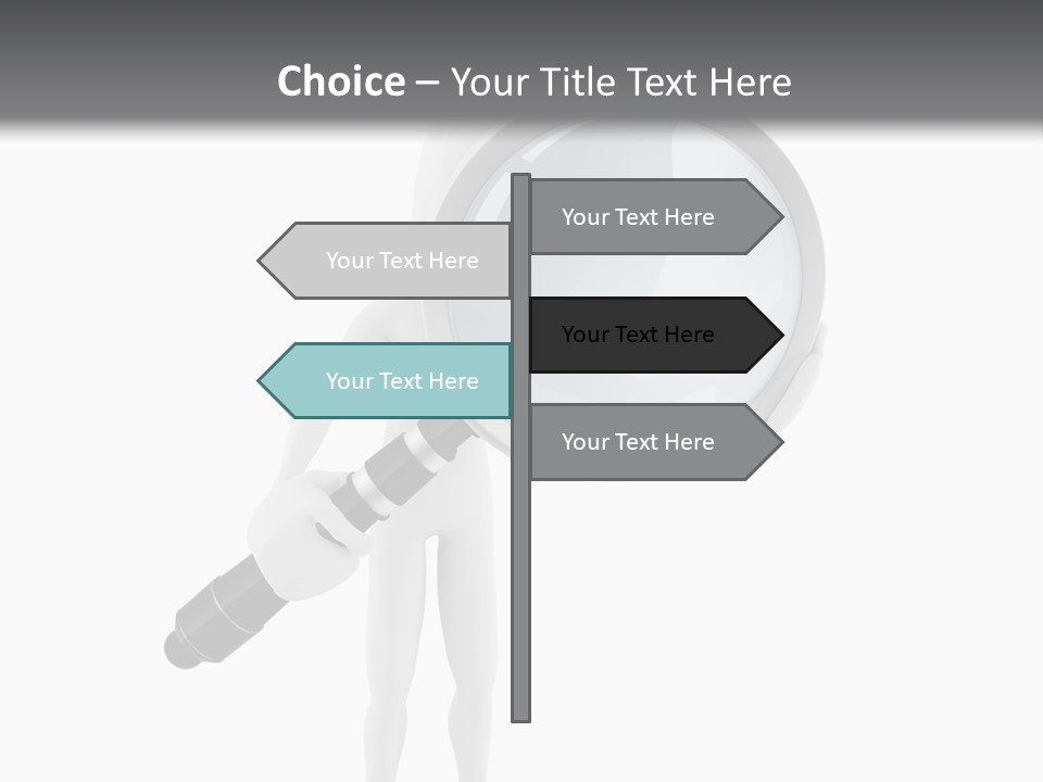 A Person Holding A Magnifying Glass Over His Head PowerPoint Template