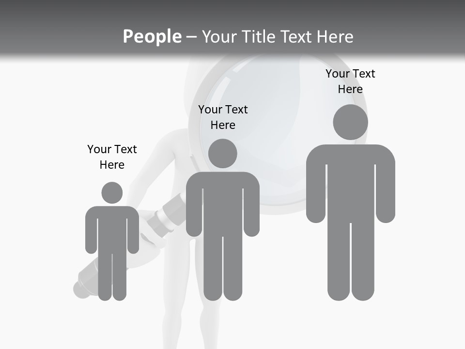 A Person Holding A Magnifying Glass Over His Head PowerPoint Template