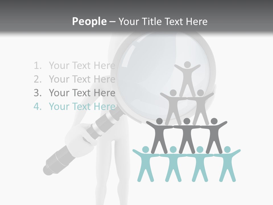 A Person Holding A Magnifying Glass Over His Head PowerPoint Template