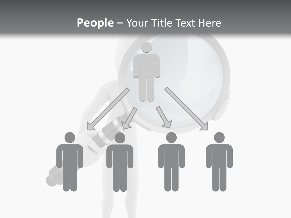 A Person Holding A Magnifying Glass Over His Head PowerPoint Template