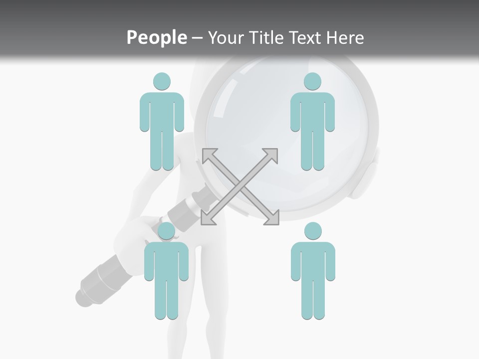 A Person Holding A Magnifying Glass Over His Head PowerPoint Template