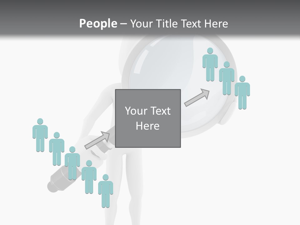 A Person Holding A Magnifying Glass Over His Head PowerPoint Template