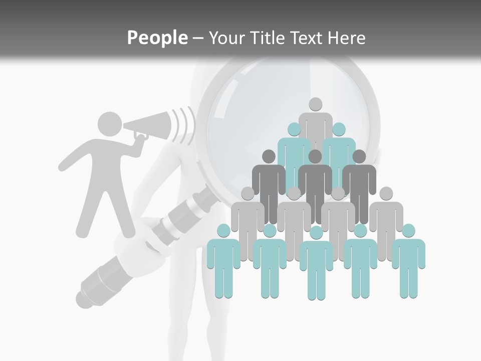 A Person Holding A Magnifying Glass Over His Head PowerPoint Template