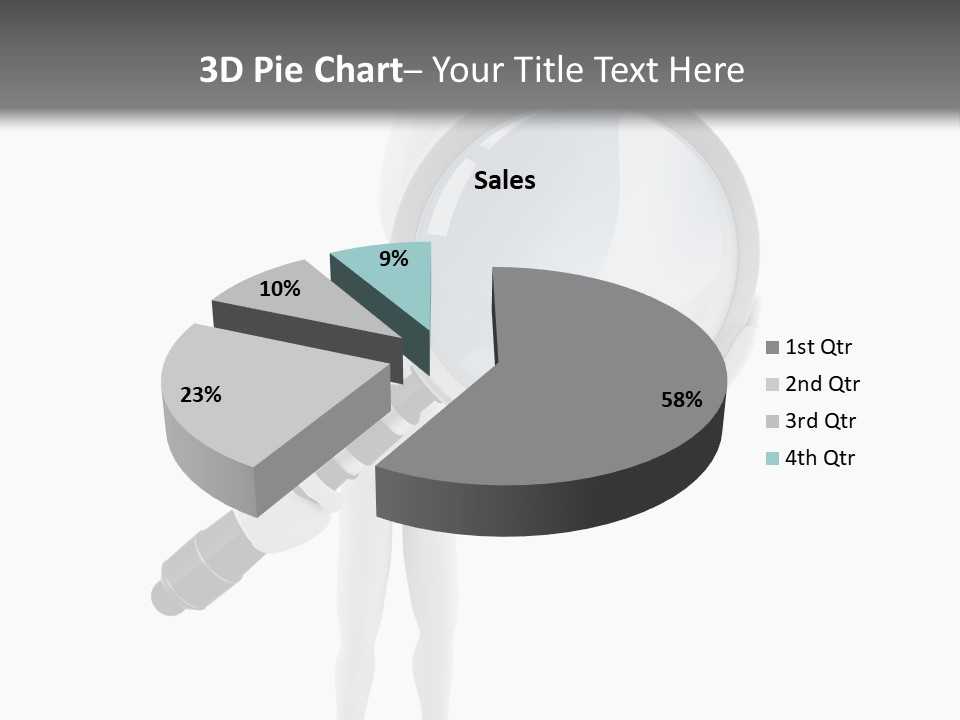 A Person Holding A Magnifying Glass Over His Head PowerPoint Template