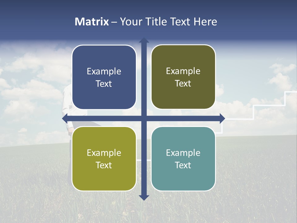A Man Sitting On A Stair Going Up To The Sky PowerPoint Template