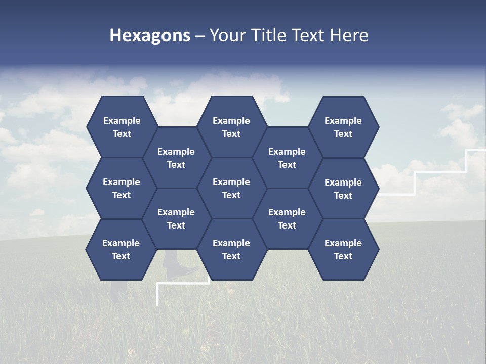 A Man Sitting On A Stair Going Up To The Sky PowerPoint Template