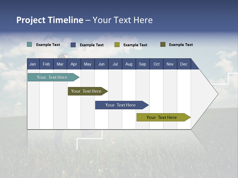 A Man Sitting On A Stair Going Up To The Sky PowerPoint Template