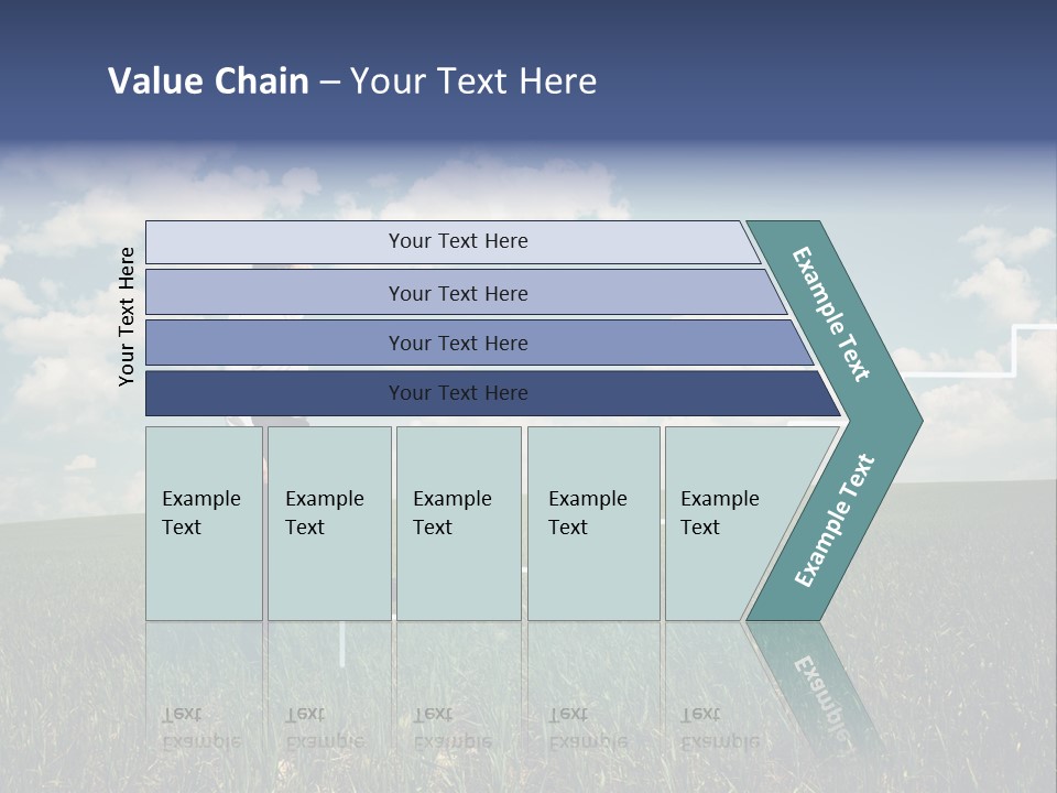 A Man Sitting On A Stair Going Up To The Sky PowerPoint Template