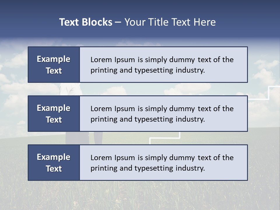 A Man Sitting On A Stair Going Up To The Sky PowerPoint Template