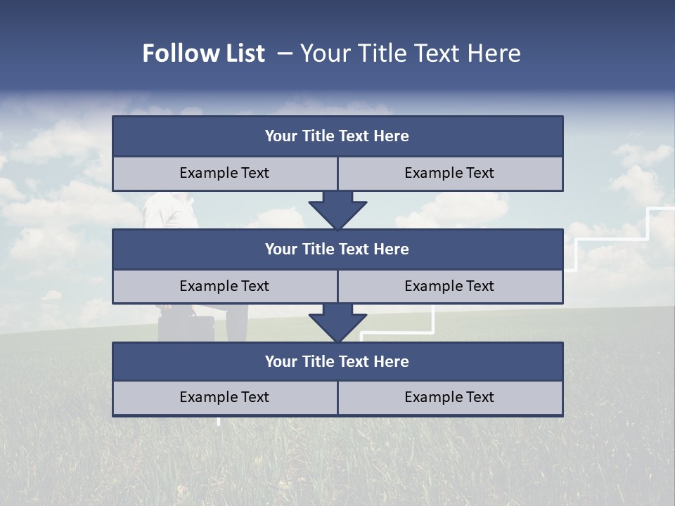 A Man Sitting On A Stair Going Up To The Sky PowerPoint Template