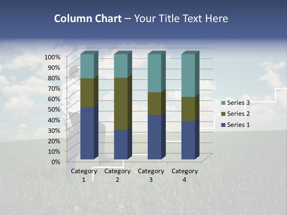 A Man Sitting On A Stair Going Up To The Sky PowerPoint Template