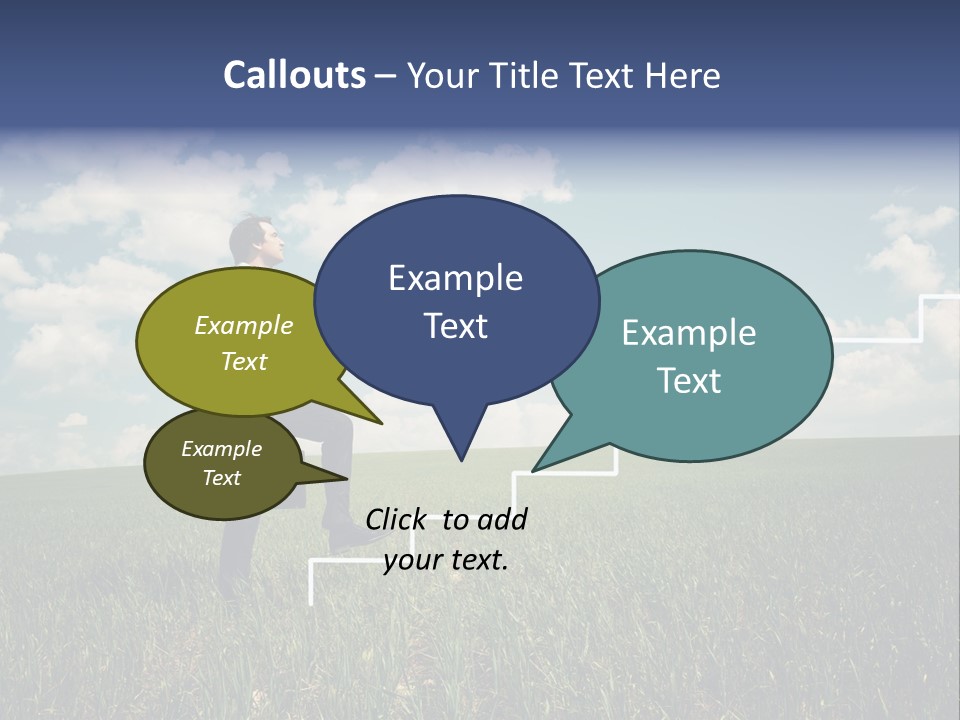 A Man Sitting On A Stair Going Up To The Sky PowerPoint Template