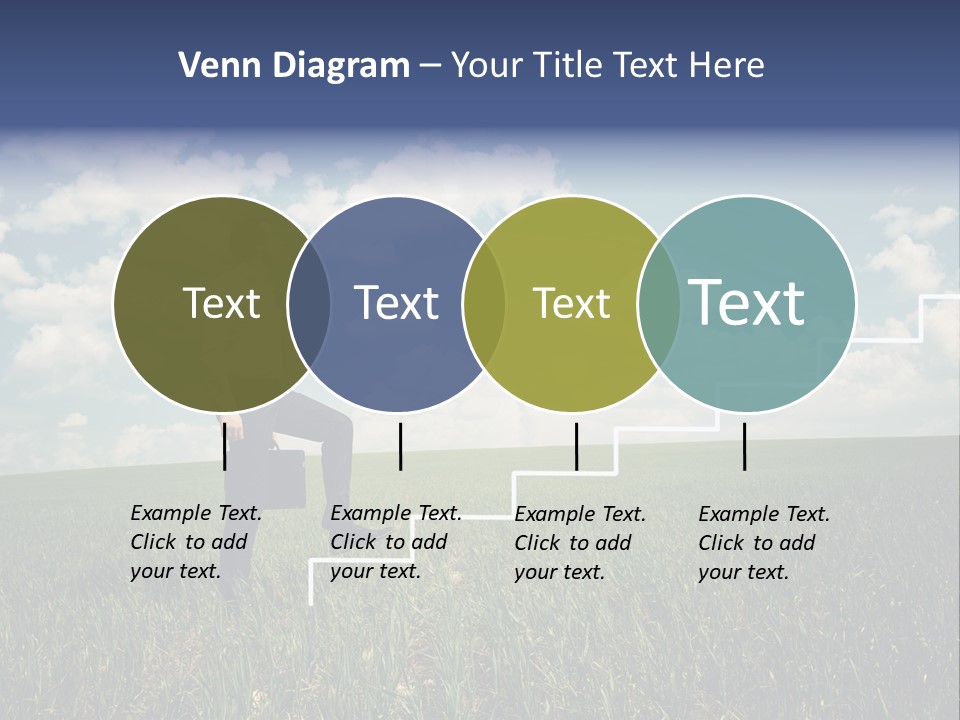 A Man Sitting On A Stair Going Up To The Sky PowerPoint Template