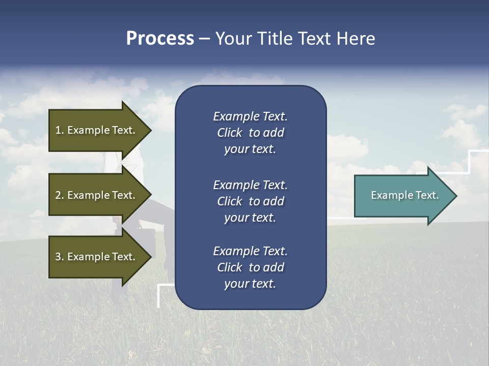 A Man Sitting On A Stair Going Up To The Sky PowerPoint Template