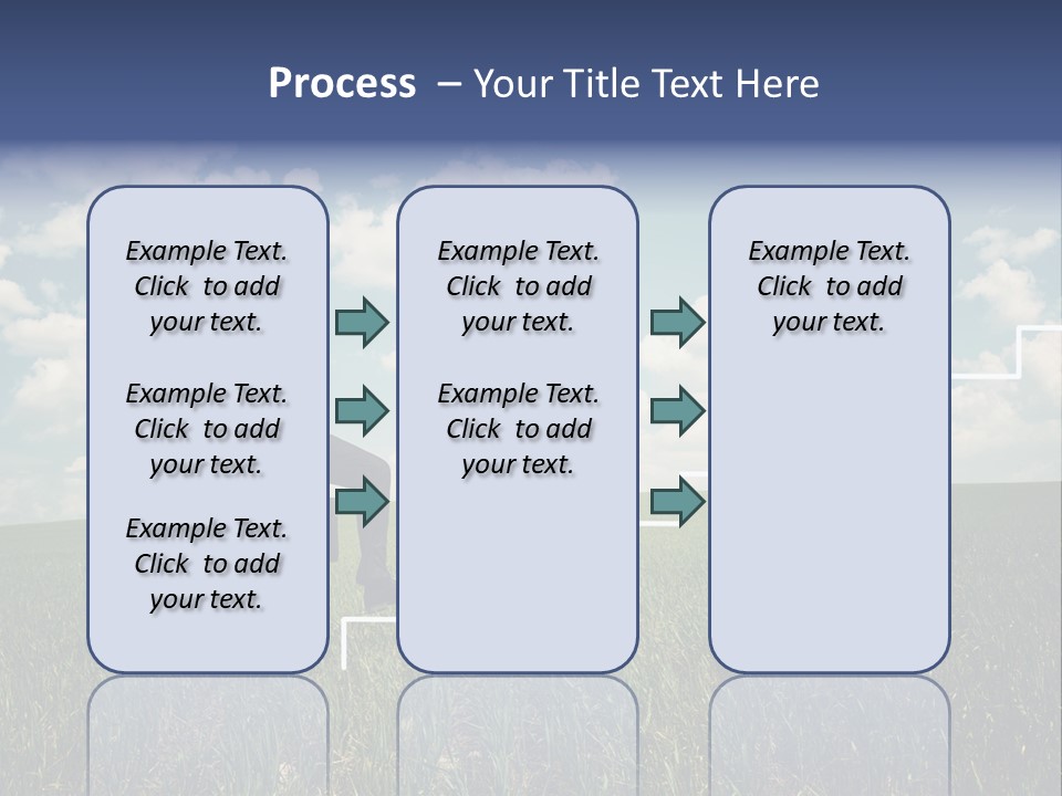 A Man Sitting On A Stair Going Up To The Sky PowerPoint Template