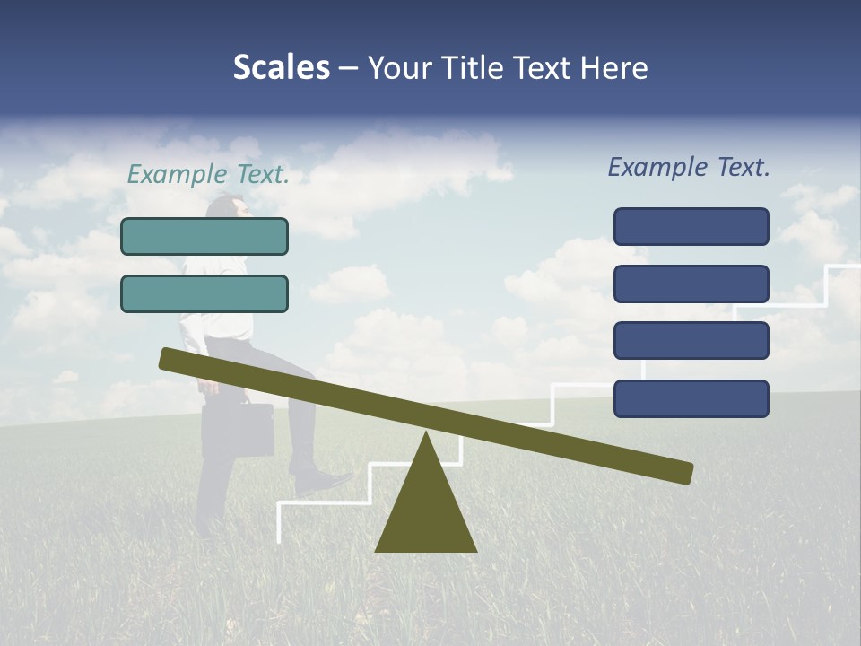 A Man Sitting On A Stair Going Up To The Sky PowerPoint Template