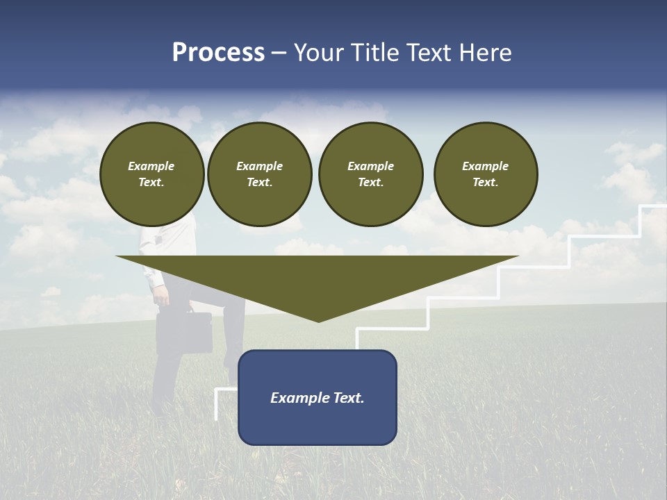 A Man Sitting On A Stair Going Up To The Sky PowerPoint Template