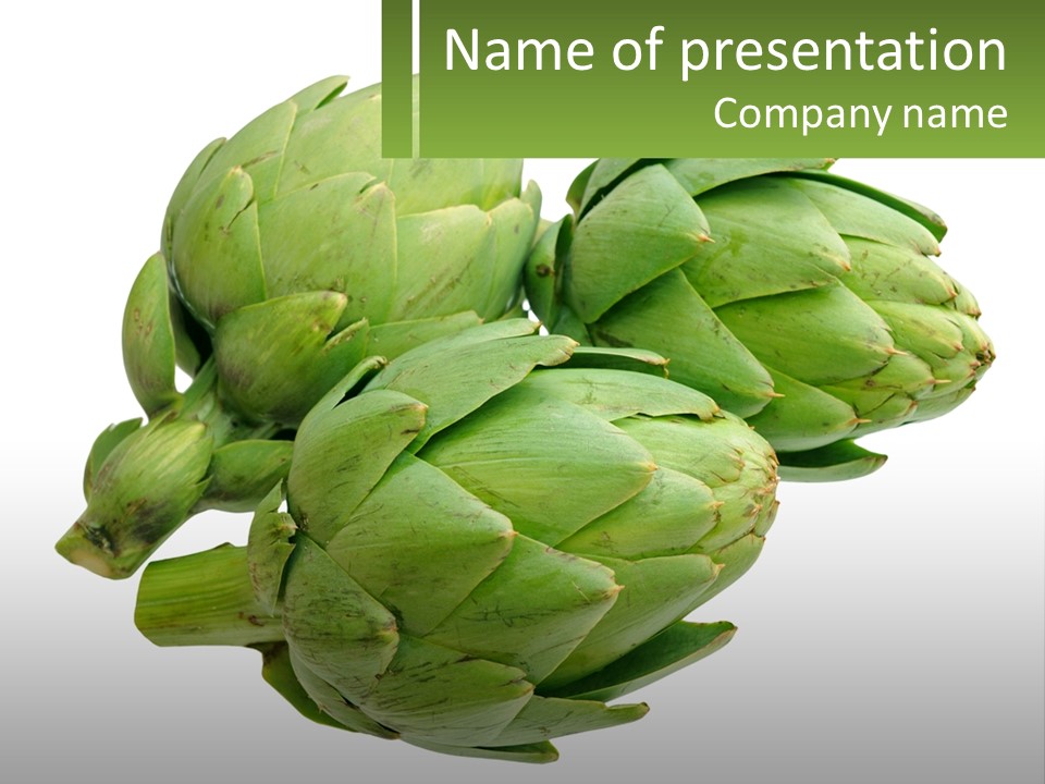 A Bunch Of Green Artichokes On A White Background PowerPoint Template