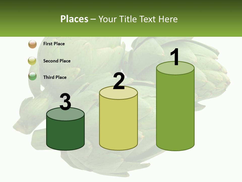 A Bunch Of Green Artichokes On A White Background PowerPoint Template