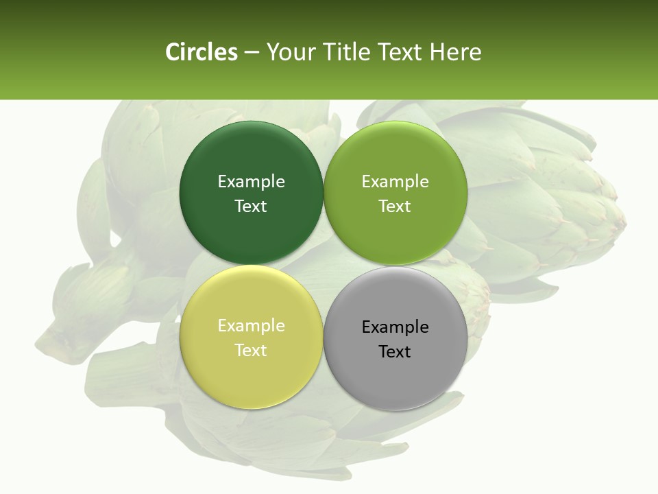 A Bunch Of Green Artichokes On A White Background PowerPoint Template