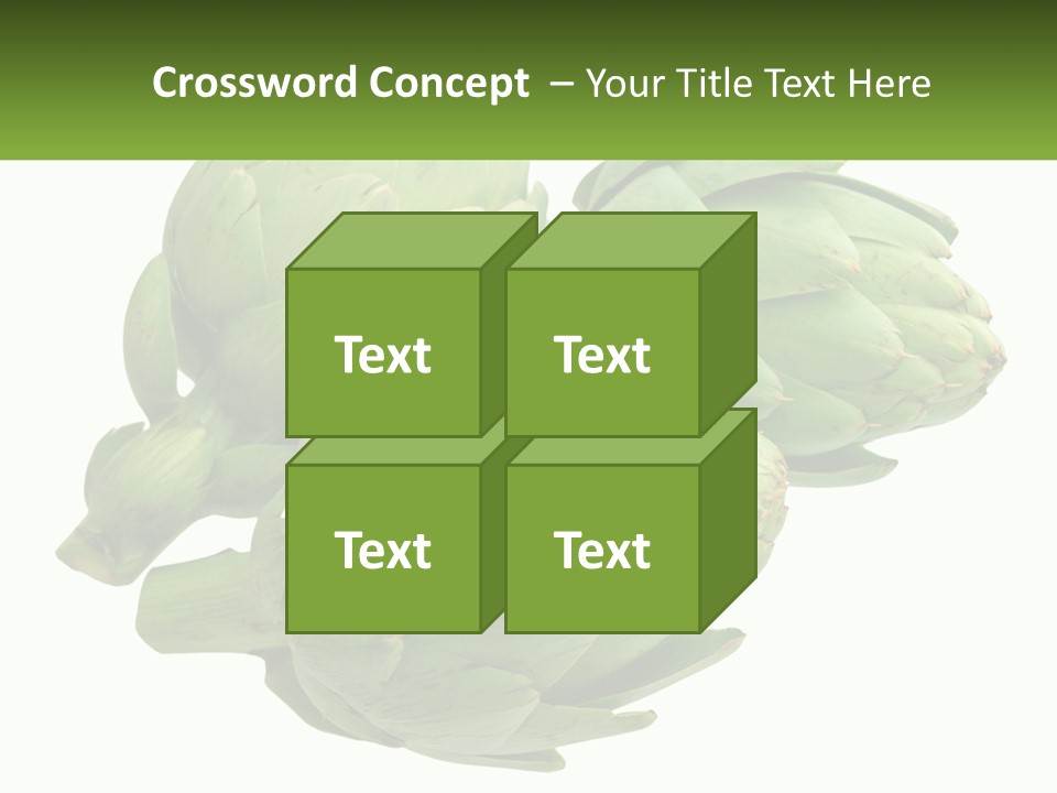 A Bunch Of Green Artichokes On A White Background PowerPoint Template