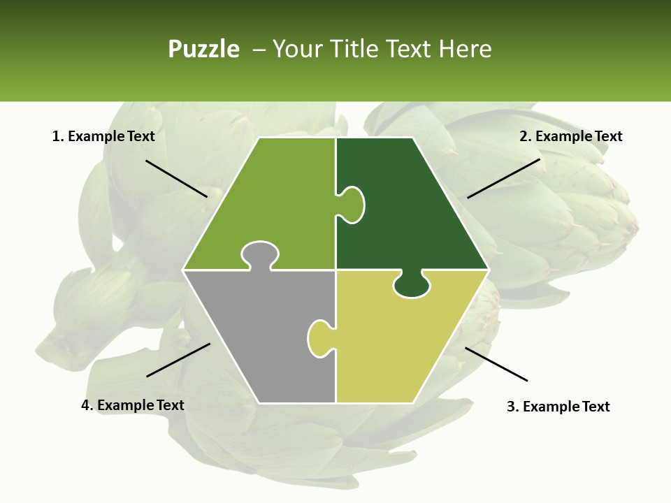 A Bunch Of Green Artichokes On A White Background PowerPoint Template