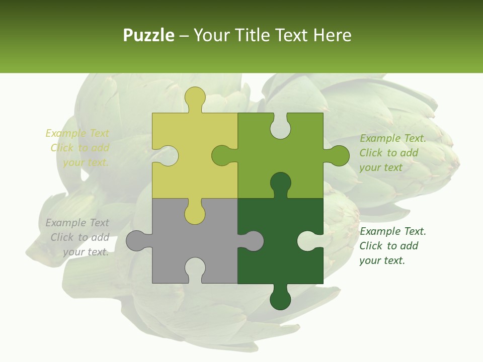 A Bunch Of Green Artichokes On A White Background PowerPoint Template