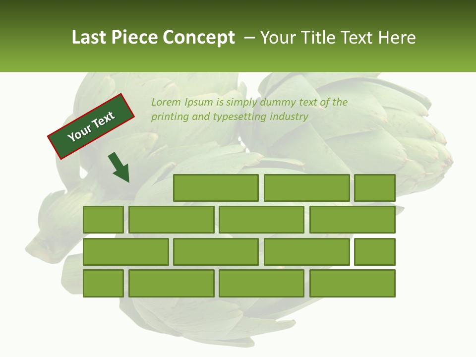 A Bunch Of Green Artichokes On A White Background PowerPoint Template