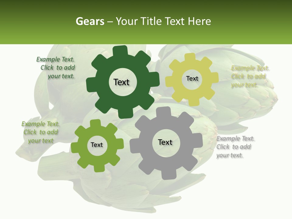 A Bunch Of Green Artichokes On A White Background PowerPoint Template