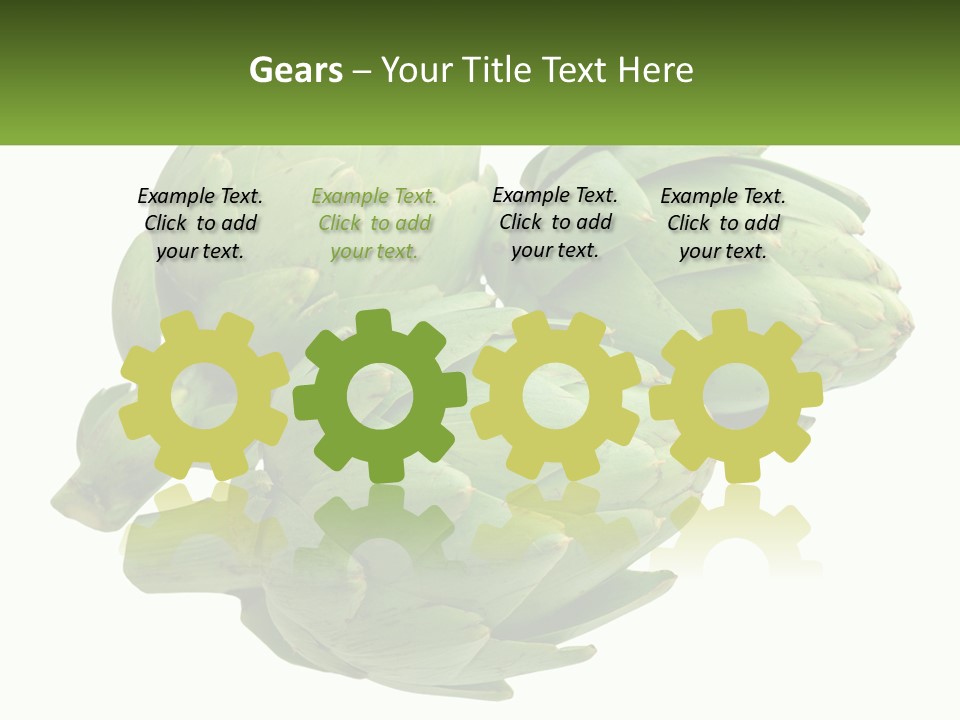 A Bunch Of Green Artichokes On A White Background PowerPoint Template