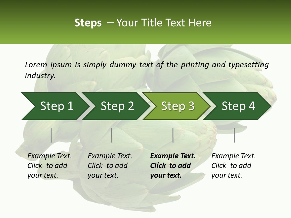A Bunch Of Green Artichokes On A White Background PowerPoint Template