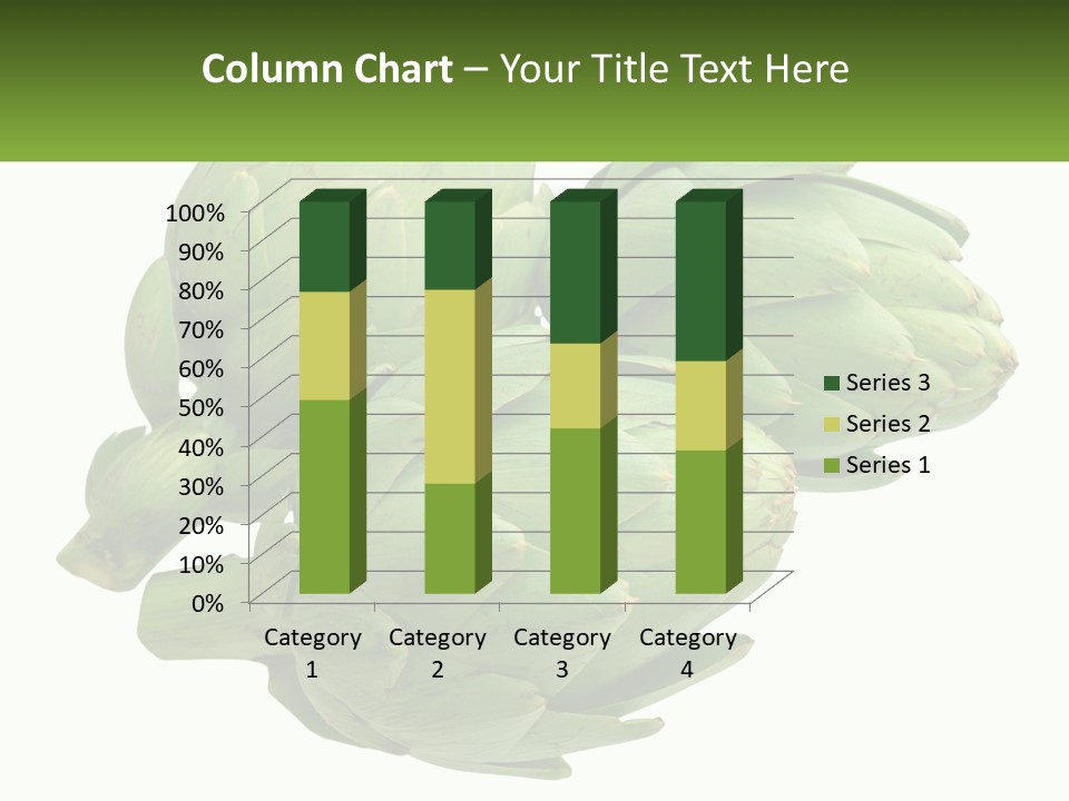 A Bunch Of Green Artichokes On A White Background PowerPoint Template