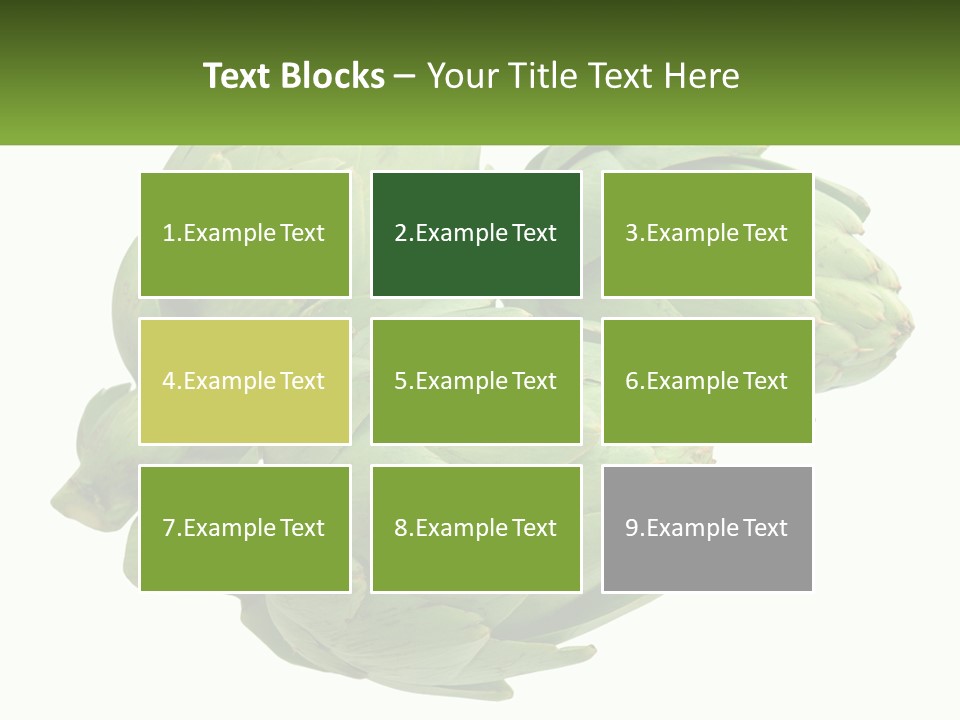 A Bunch Of Green Artichokes On A White Background PowerPoint Template