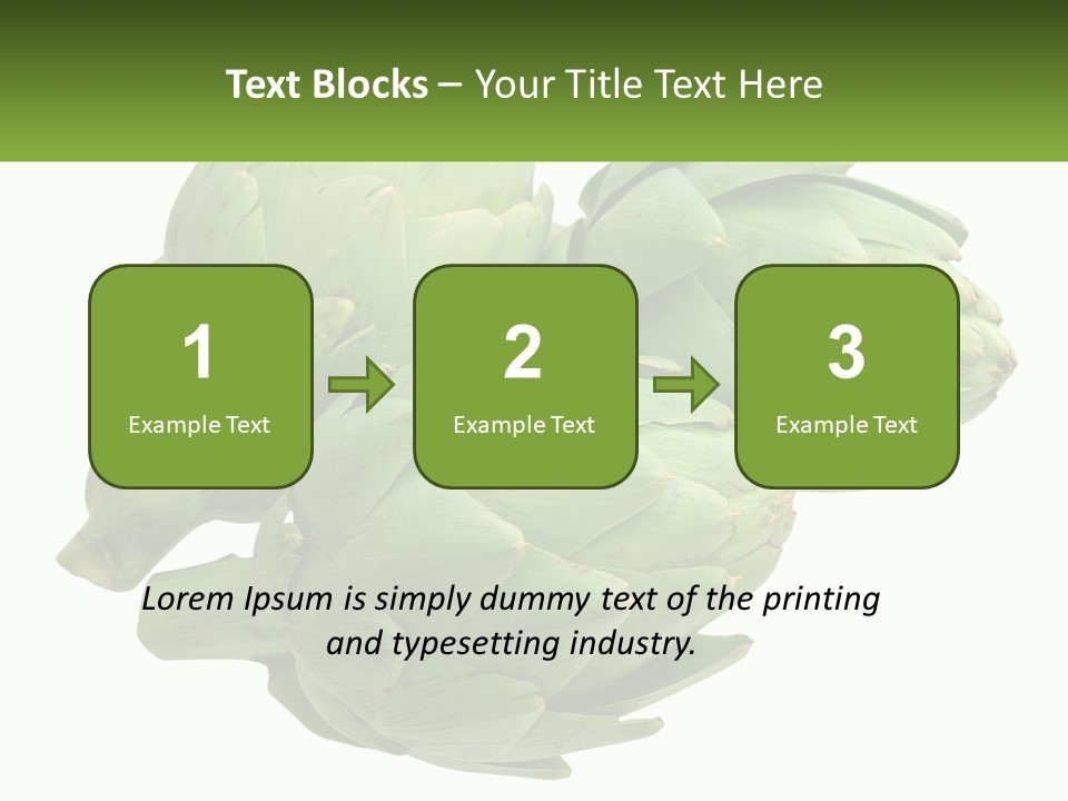 A Bunch Of Green Artichokes On A White Background PowerPoint Template