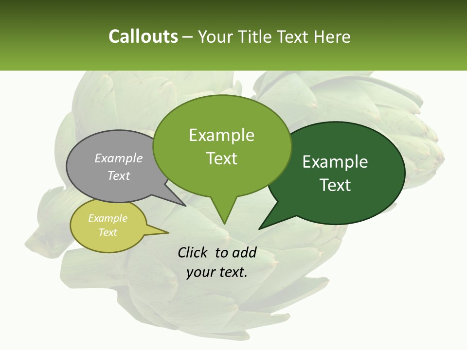 A Bunch Of Green Artichokes On A White Background PowerPoint Template