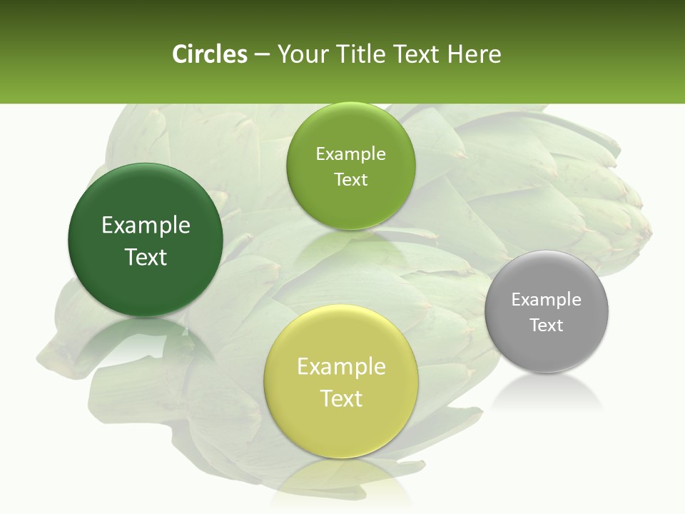 A Bunch Of Green Artichokes On A White Background PowerPoint Template