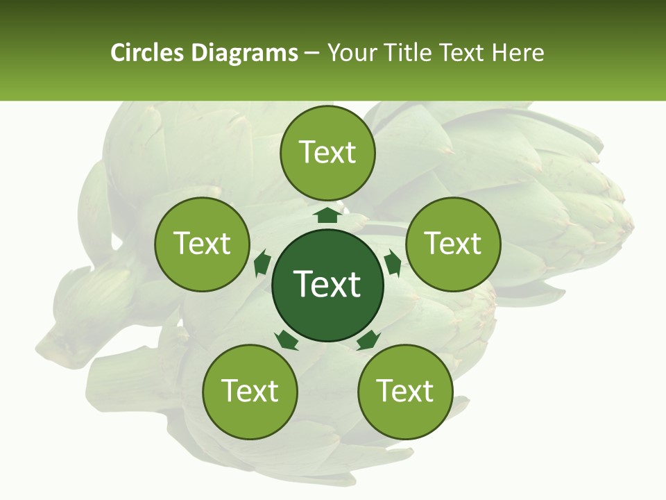 A Bunch Of Green Artichokes On A White Background PowerPoint Template