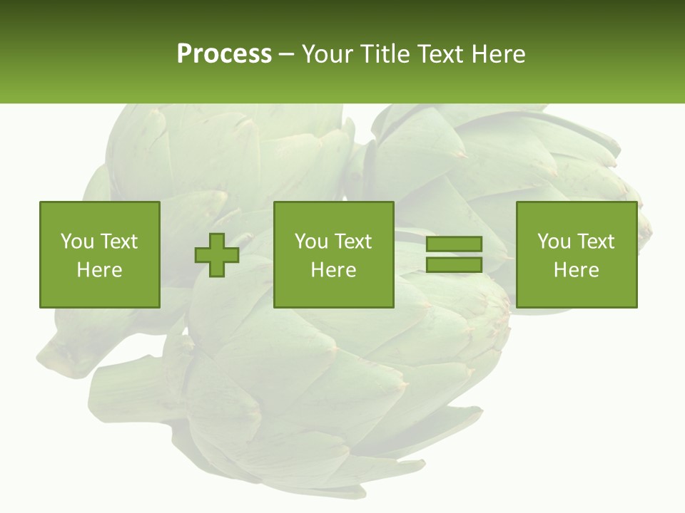 A Bunch Of Green Artichokes On A White Background PowerPoint Template