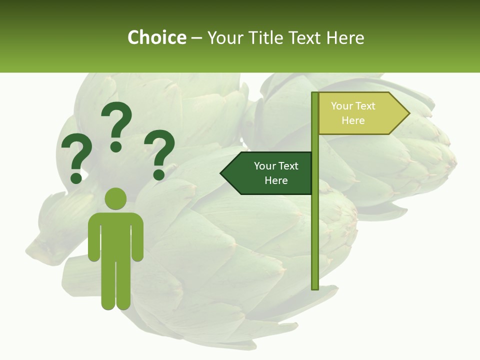 A Bunch Of Green Artichokes On A White Background PowerPoint Template