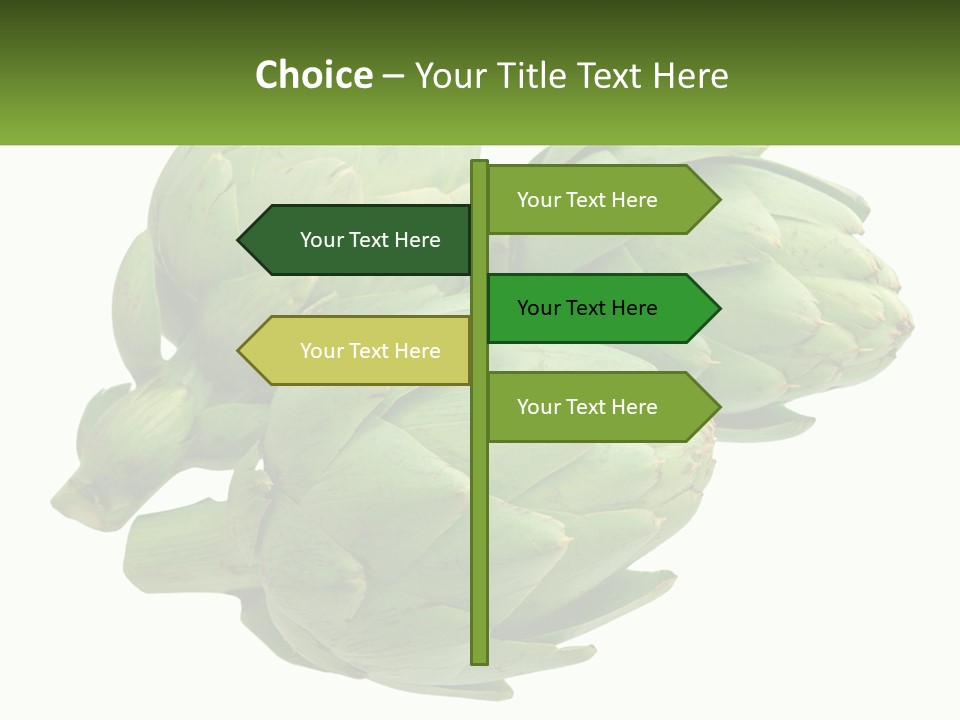 A Bunch Of Green Artichokes On A White Background PowerPoint Template