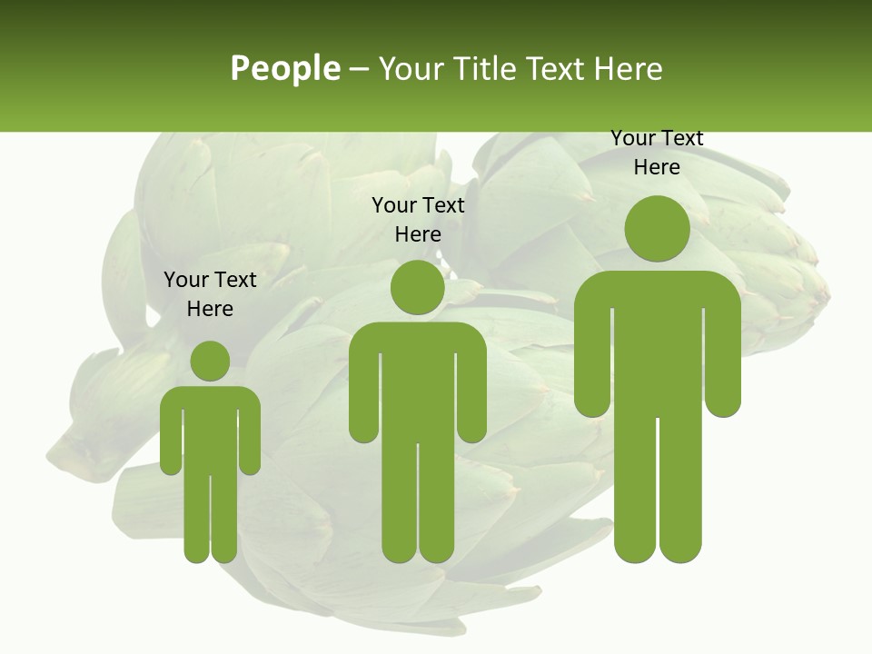 A Bunch Of Green Artichokes On A White Background PowerPoint Template