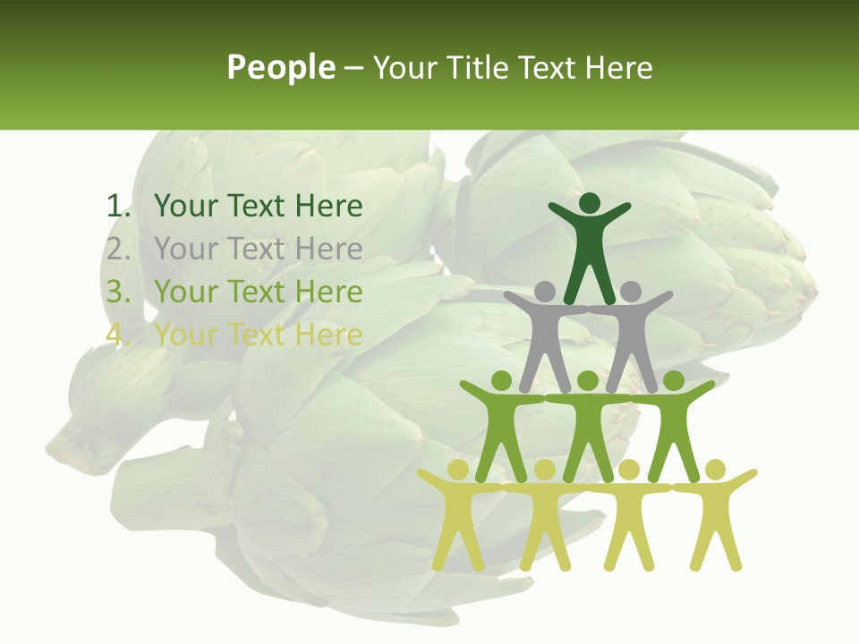 A Bunch Of Green Artichokes On A White Background PowerPoint Template