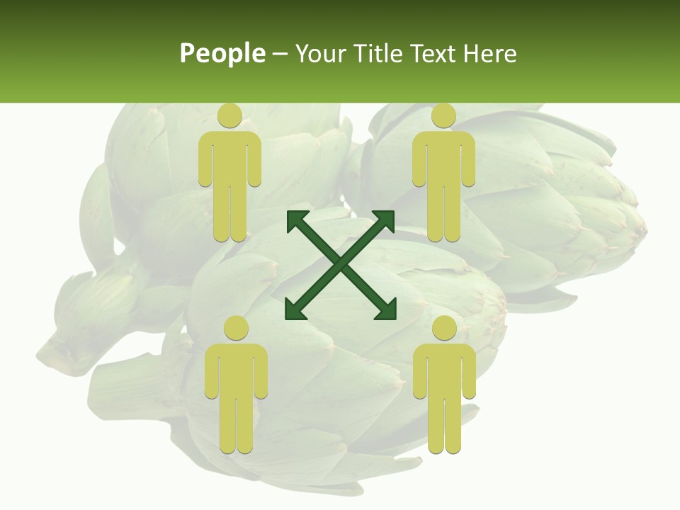 A Bunch Of Green Artichokes On A White Background PowerPoint Template