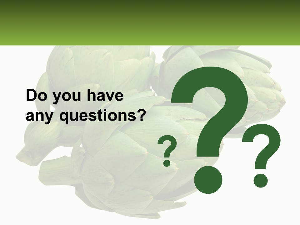 A Bunch Of Green Artichokes On A White Background PowerPoint Template