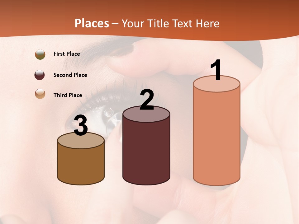 A Woman Putting A Contact Lens On Her Eye PowerPoint Template