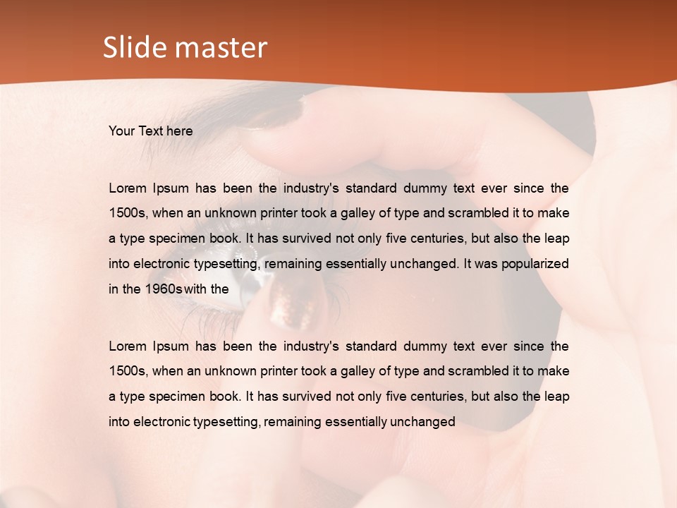 A Woman Putting A Contact Lens On Her Eye PowerPoint Template