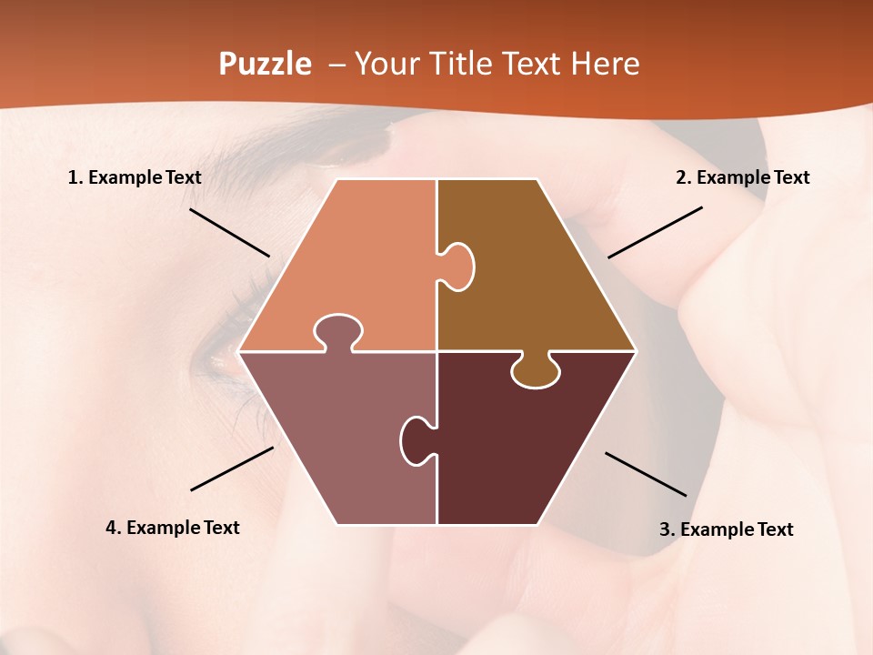 A Woman Putting A Contact Lens On Her Eye PowerPoint Template