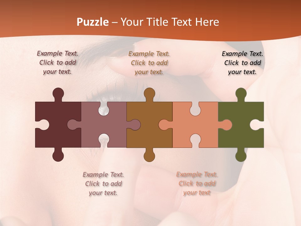 A Woman Putting A Contact Lens On Her Eye PowerPoint Template